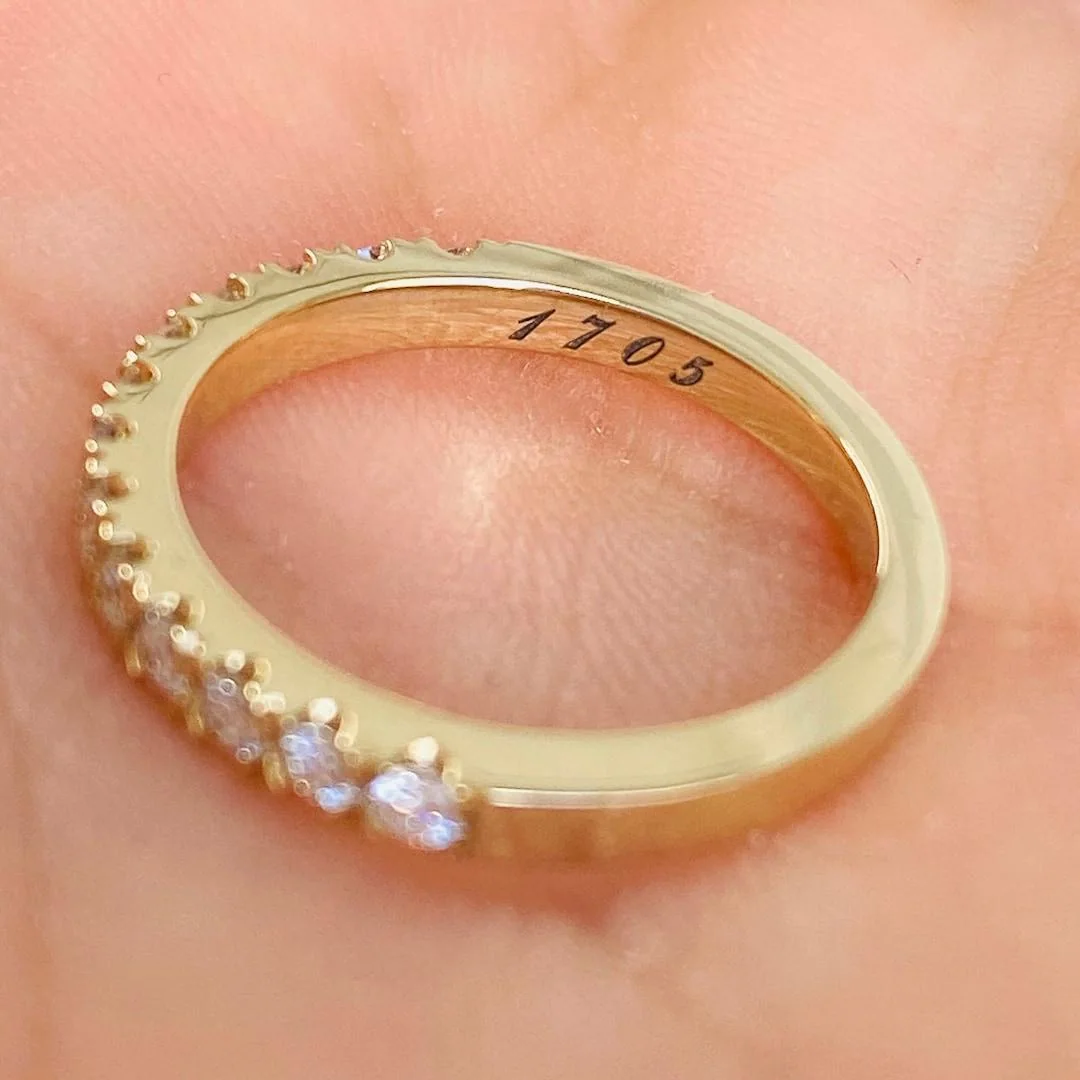 Laser marked gold and silver jewelry piece